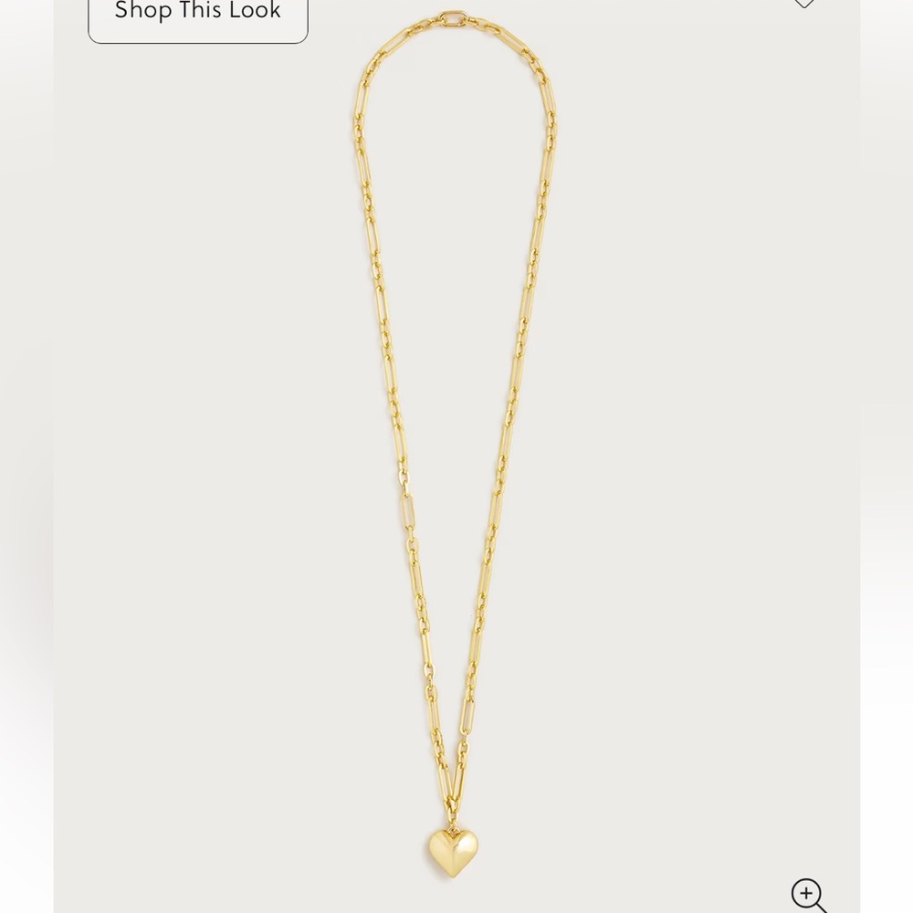 J.Crew Gold Heart Pendant Necklace